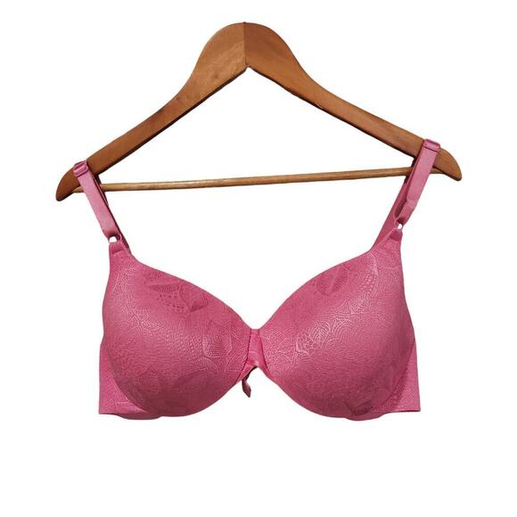 Bali Jacquard Underwire T-Shirt Bra Pink Size 40C - Picture 1 of 3